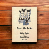Vintage Retro Rustic Comic Wedding Save the Date