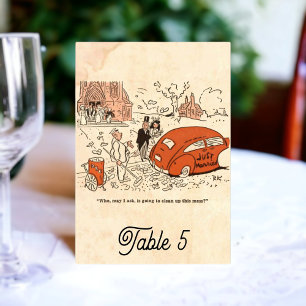 Vintage Retro Rustic Funny 50s Comic Book Wedding Table Number