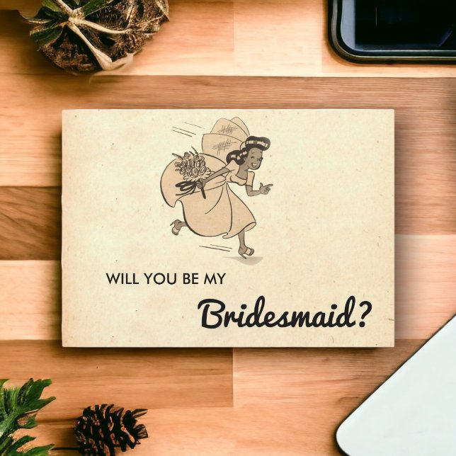 Vintage Retro Rustic Stylish Chic Bridesmaid Card (Creator Uploaded)