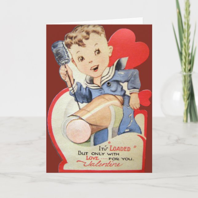 Vintage Retro Sailor Valentine Card (Front)