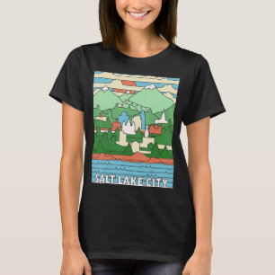Vintage Retro Salt Lake City Utah Art  Slc Ut 1 T-Shirt