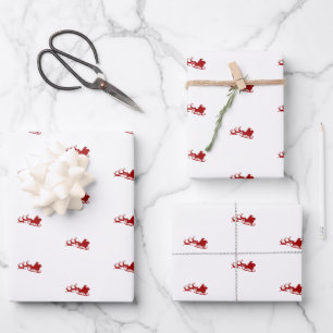 Vintage retro Santa and reindeer Wrapping Paper