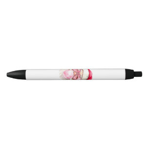 Vintage Retro Santa Christmas Bubble Gum Pink Sung Black Ink Pen