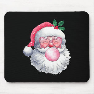 Vintage Retro Santa Christmas Bubble Gum Pink Sung Mouse Mat