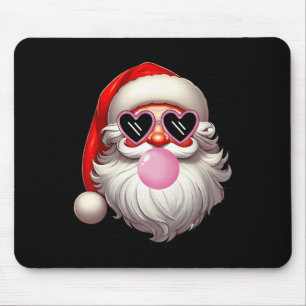 Vintage Retro Santa Christmas Bubble Gum Pink Sung Mouse Mat