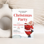 Vintage Retro Santa Christmas Party Invitation<br><div class="desc">Spread the holiday cheer with our customisable Christmas printable invitation,  perfect for gathering friends and family for a festive celebration. With elegant designs and easy-to edit text,  this invitation sets the tone for a joyful holiday season.

45SE C</div>