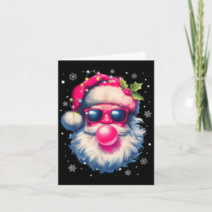 Vintage Retro Santa Christmas Pink Sungles Bubble  Card