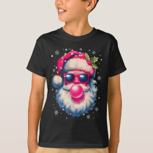Vintage Retro Santa Christmas Pink Sungles Bubble T-Shirt