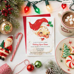 Vintage Retro Santa Claus Christmas  Invitation