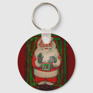 Vintage Retro Santa Claus Key Ring