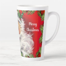 Vintage Retro Santa Claus with Christmas Tree