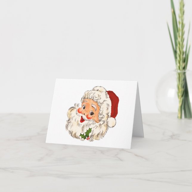 Vintage Retro Santa Clause Christmas Card (Front)