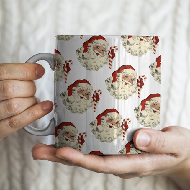 Vintage Retro Santa with Candy Cane Coffee Mug (Creator Uploaded)