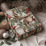 Vintage Retro Santa  Wrapping Paper<br><div class="desc">Make your child's special day even more extraordinary with our Personalised Children's Wrapping Paper. It's a thoughtful way to show them that the gift inside is just as unique and cherished as they are. Let the excitement of unwrapping a present become a cherished memory with our customisable wrapping paper! Winter...</div>