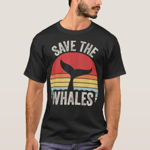 Vintage Retro Save The Whales Whale T-Shirt