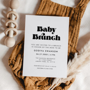 Vintage Retro Script Baby Brunch Invitation