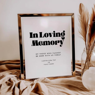 Vintage Retro Script In Loving Memory Poster
