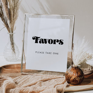 Vintage Retro Script Wedding Favours Sign
