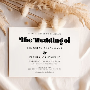 Vintage retro script wedding invitation