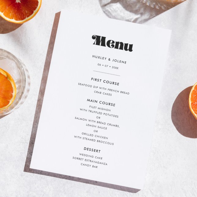 Vintage Retro Script Wedding Menu (Creator Uploaded)