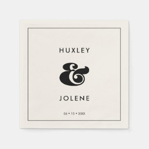 Vintage retro script wedding napkin