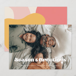 Vintage Retro Season's Greetings Photo Christmas Holiday Card