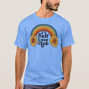 Vintage Retro Self Love Club Sunflower Rainbow Men T-Shirt