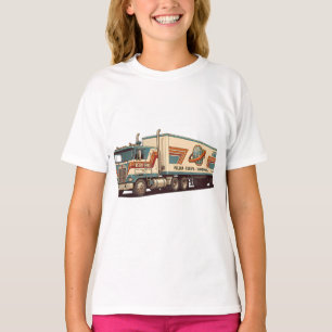 Vintage Retro Semi Truck Throw Pillow  T-Shirt