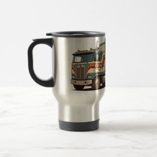 Vintage Retro Semi Truck Throw Pillow Travel Mug