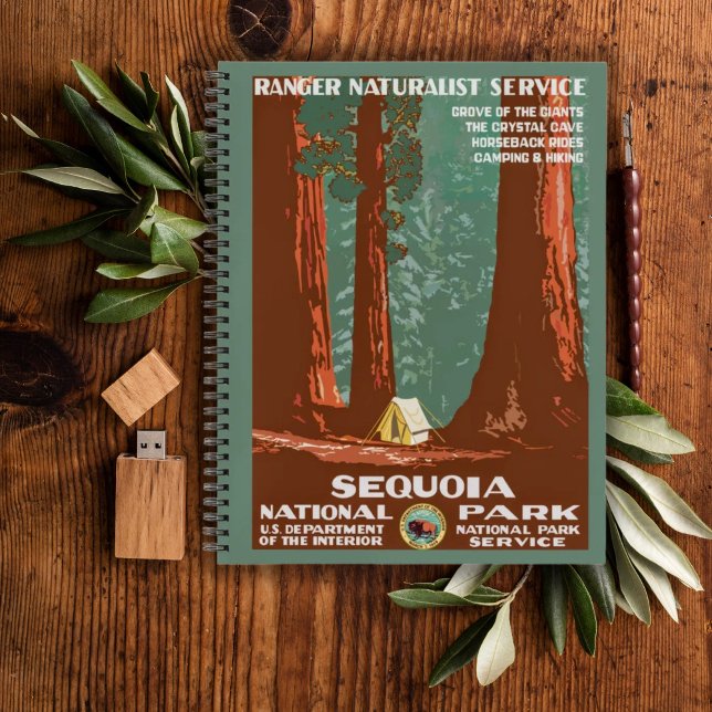 Vintage Retro Sequoia National Park Travel Notebook (Creator Uploaded)
