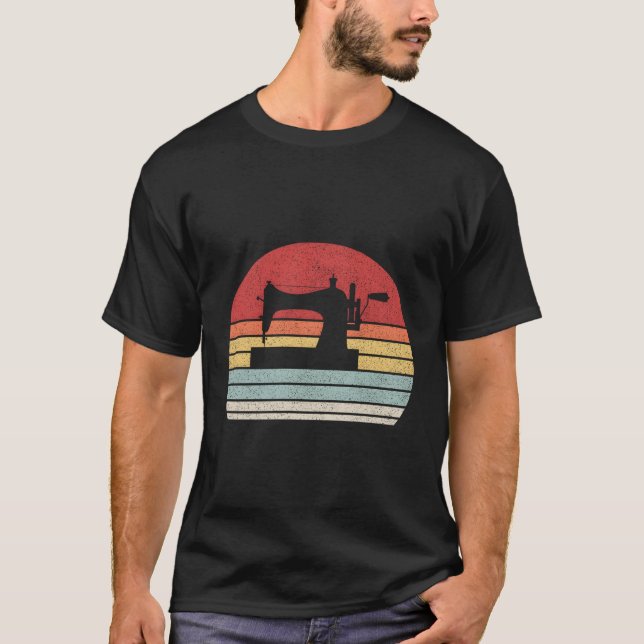 Vintage Retro Sewing Machine T-Shirt (Front)