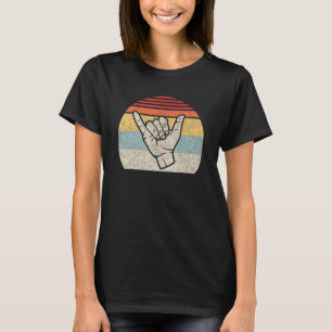 Vintage Retro Shaka Hand Surf Sign Surfing Surfer T-Shirt