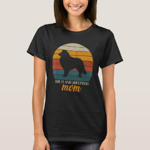 Vintage Retro Shetland Sheepdog Mum Happy Mother's T-Shirt