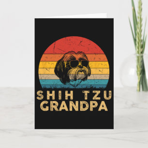 Vintage Retro Shih Tzu Grandpa Dog Lover Paw Dad F Card