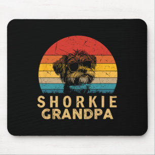 Vintage Retro Shorkie Grandpa Dog Lovers Paw Dad F Mouse Mat