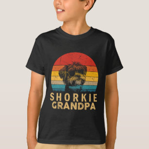 Vintage Retro Shorkie Grandpa Dog Lovers Paw Dad F T-Shirt