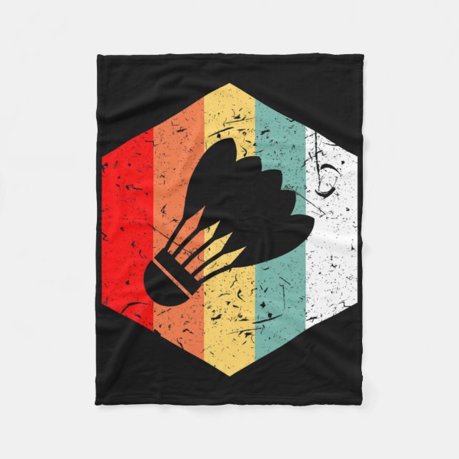 Vintage Retro Shuttle Funny Badminton Gift  Fleece Blanket (Front)