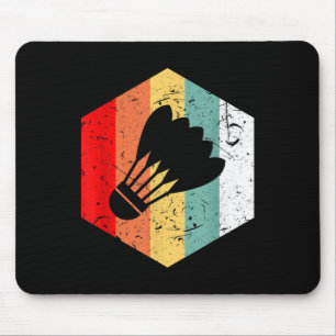 Vintage Retro Shuttle Funny Badminton Gift Mouse Mat