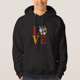Vintage Retro Siberian Husky Puppy Love Cute Funny Hoodie