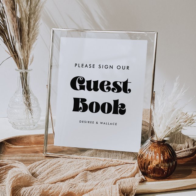 Vintage Retro Sign our guest book wedding sign (Creator Uploaded)