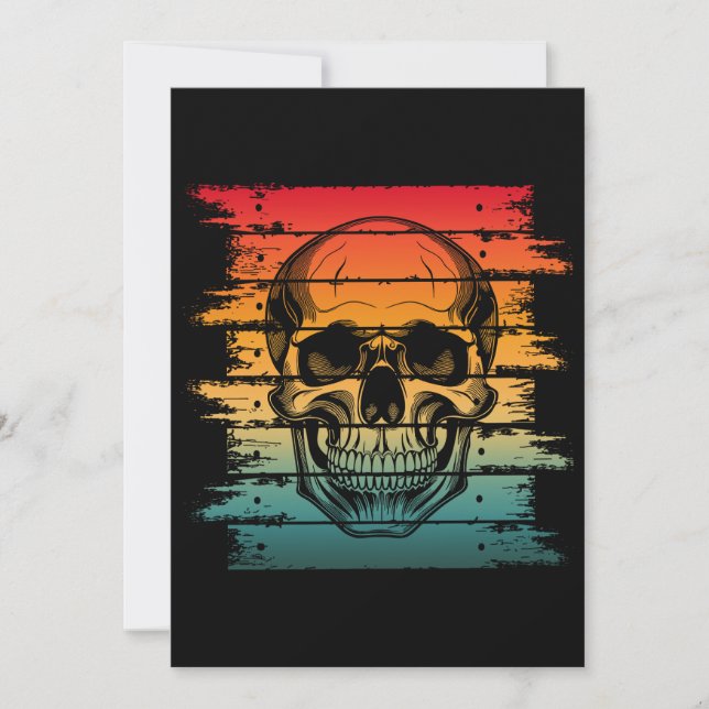 Vintage Retro Silhouette Skull  Invitation (Front)