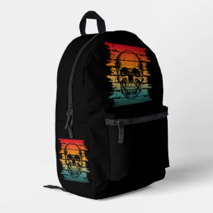 Vintage Retro Silhouette Skull Printed Backpack