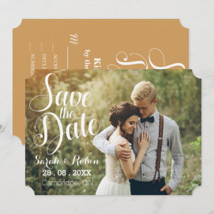 Vintage retro simple RSVP Save the Date wedding Invitation