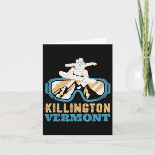 Vintage Retro Skiing And Snowboarding Vermont Snow Card