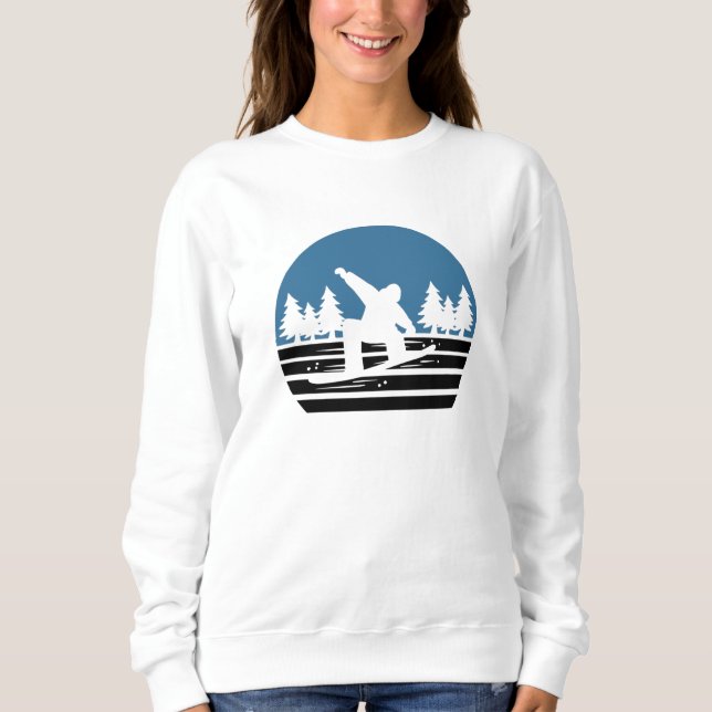 Vintage Retro Snowboarding Sweatshirt (Front)