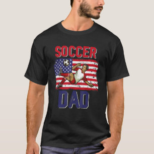 Vintage Retro Soccer Dad Player American Flag Fath T-Shirt