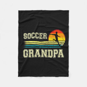 Vintage Retro Soccer Grandpa For Sunset T Shirt Fleece Blanket