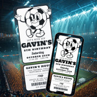 Vintage Retro Soccer Ticket Sport Birthday Party