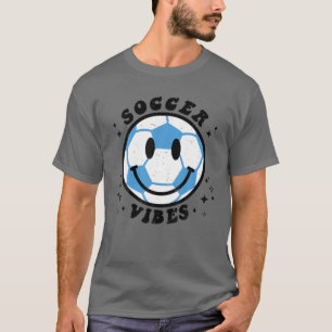 Vintage Retro Soccer Vibes Smiley Face 80'S 90'S A T-Shirt