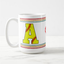 Vintage Retro Softball Letter A Design